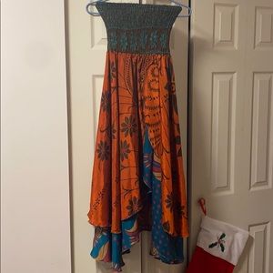Treasure of Tibet strapless silk dress